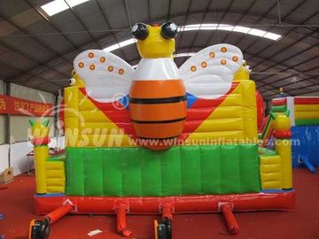 शानदार मधुमक्खियों थीम Inflatable मज़ा दुनिया, 0.9 मिमी पीवीसी खेल का मैदान उड़ा