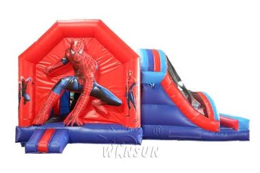 मनोरंजन पार्क के लिए स्लाइड के साथ स्पाइडर मैन ट्रैम्पोलिन Inflatable उछाल हाउस
