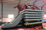 डायनासोर सजावट En14960 के साथ डबल लाइन अनुक्रमित Inflatable उछाल हाउस आपूर्तिकर्ता