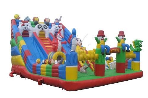 खेल के मैदानों / मनोरंजन पार्क के लिए पशु स्वर्ग बड़ी Inflatable स्लाइड स्लाइड आपूर्तिकर्ता