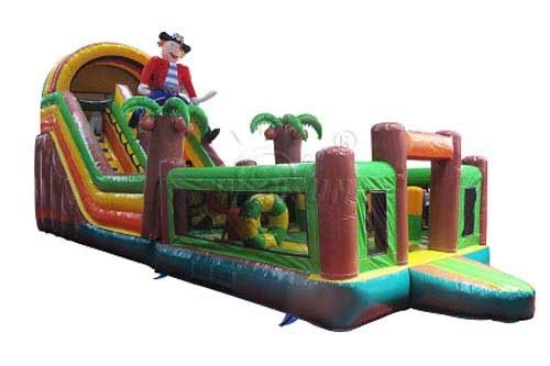 बड़े खेल के मैदान / आराम केंद्र के लिए स्लाइड के साथ समुद्री डाकू Inflatable उछाल हाउस आपूर्तिकर्ता