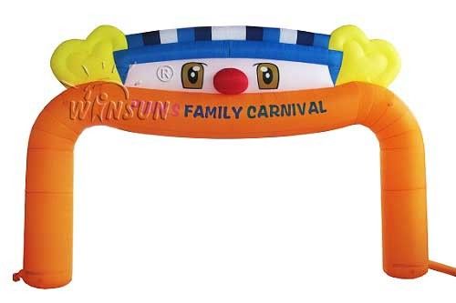 आउटडोर परिवार कार्निवल के लिए क्लाउन थीम्ड Inflatable वेलकम आर्क आपूर्तिकर्ता