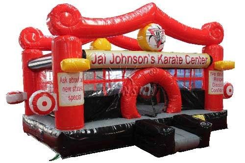 कस्टम लोगो Inflatable उछाल हाउस कराटे केंद्र WSC-252 पीवीसी सामग्री आपूर्तिकर्ता