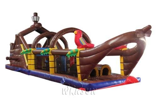 बड़े आकार के Inflatable खेल खेल Inflatable समुद्री डाकू जहाज बाधा कोर्स आपूर्तिकर्ता