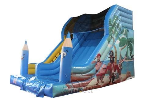 समुद्री डाकू द्वीप थीम के साथ मनोरंजन पार्क बड़ी Inflatable स्लाइड पीवीसी सामग्री आपूर्तिकर्ता