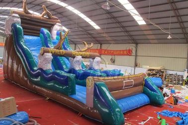 चीन जंगली रैपिड्स Inflatable सूखी स्लाइड, वाणिज्यिक ग्रेड विशाल उड़ा ऊपर स्लाइड फैक्टरी