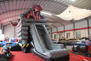 चीन डायनासोर सजावट En14960 के साथ डबल लाइन अनुक्रमित Inflatable उछाल हाउस फैक्टरी